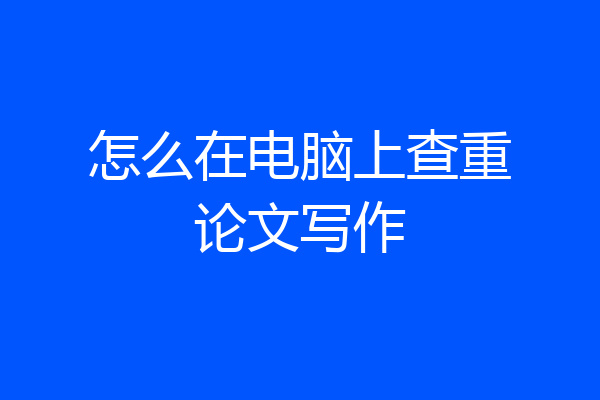 怎么在电脑上查重论文写作