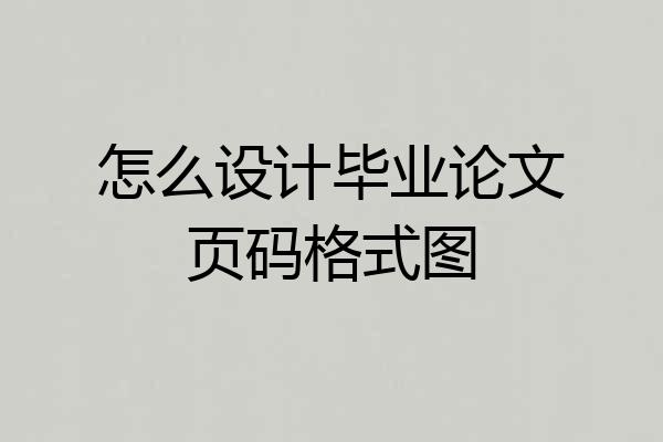 怎么设计毕业论文页码格式图