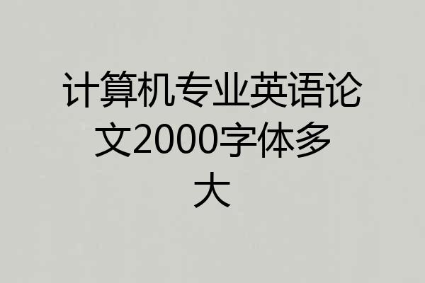 计算机专业英语论文2000字体多大