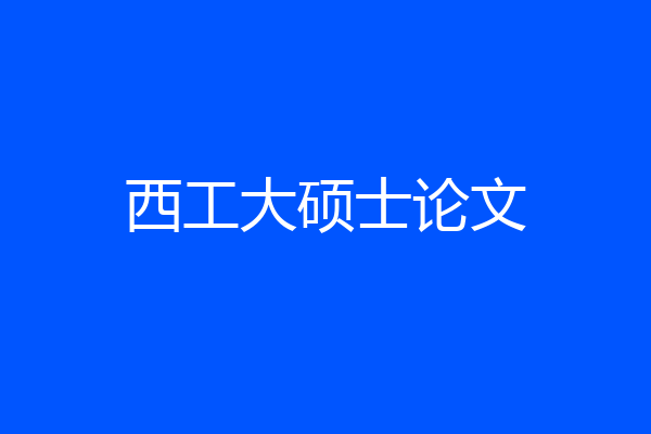 西工大硕士论文