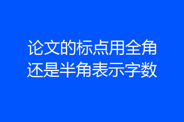 论文的标点用全角还是半角表示字数