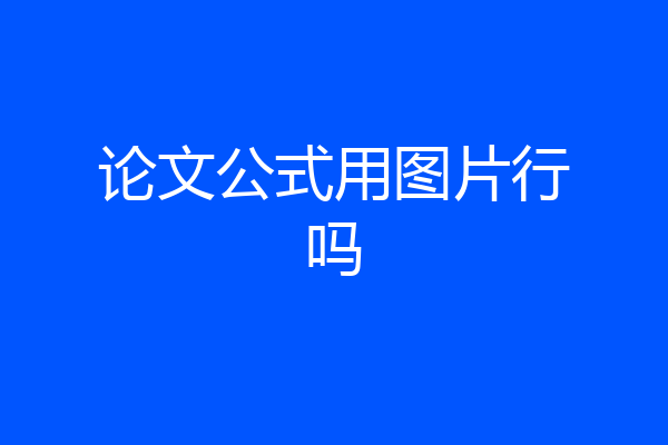论文公式用图片行吗