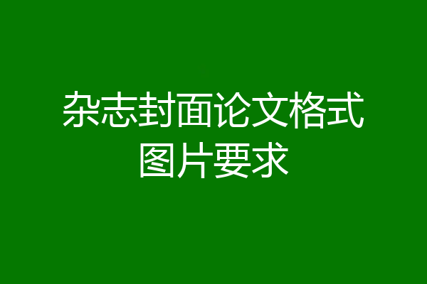 杂志封面论文格式图片要求