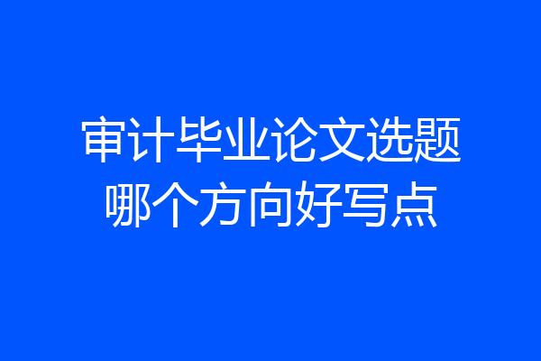 审计毕业论文选题哪个方向好写点