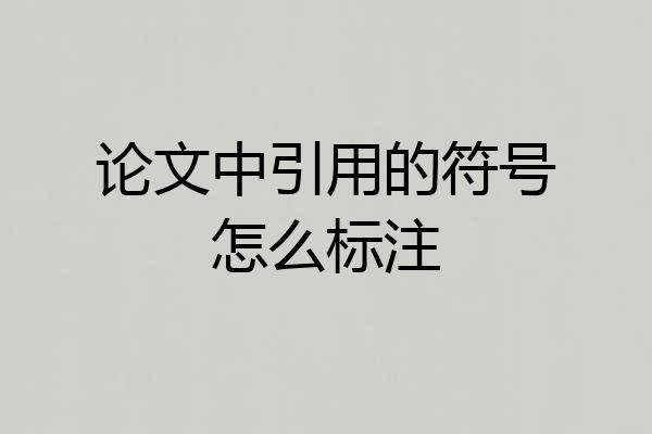 论文中引用的符号怎么标注