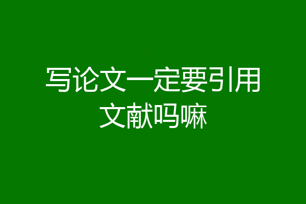 写论文一定要引用文献吗嘛