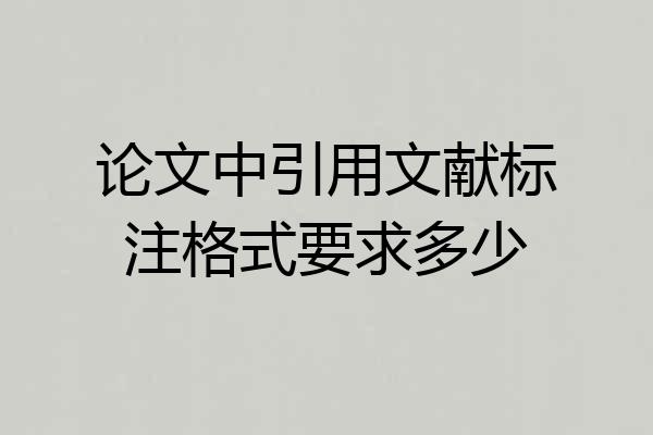 论文中引用文献标注格式要求多少