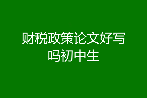 财税政策论文好写吗初中生