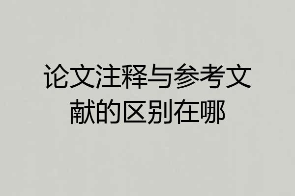 论文注释与参考文献的区别在哪