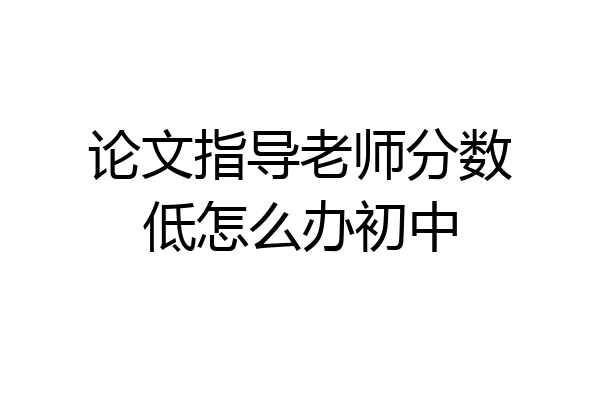 论文指导老师分数低怎么办初中