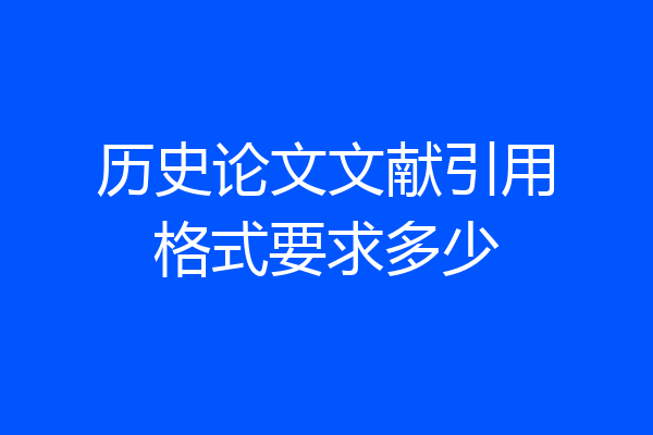 历史论文文献引用格式要求多少