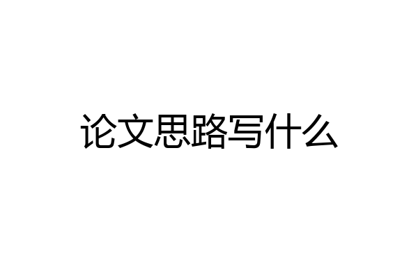 论文思路写什么