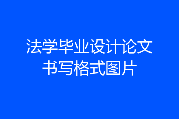 法学毕业设计论文书写格式图片