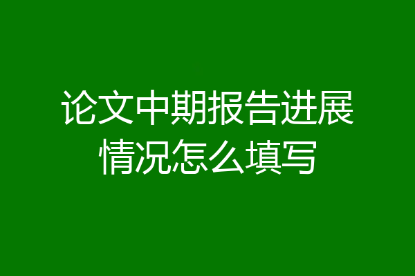 论文中期报告进展情况怎么填写