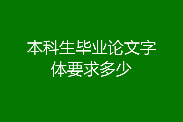 本科生毕业论文字体要求多少