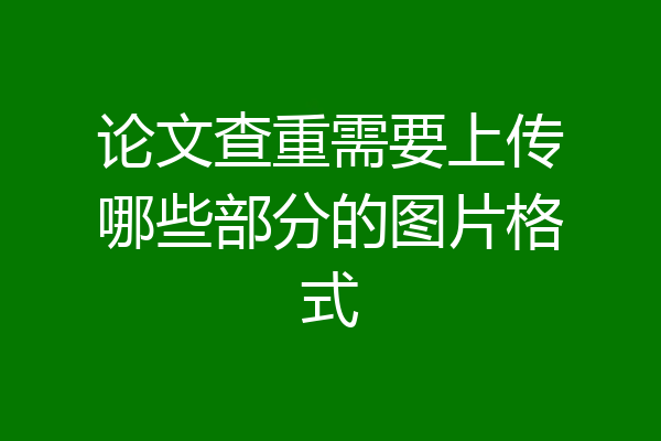 论文查重需要上传哪些部分的图片格式