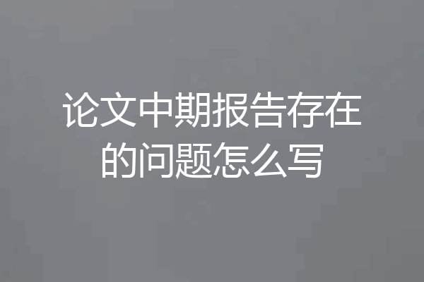 论文中期报告存在的问题怎么写
