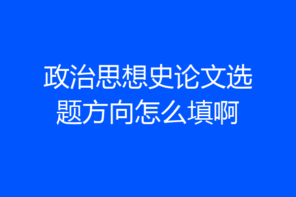 政治思想史论文选题方向怎么填啊