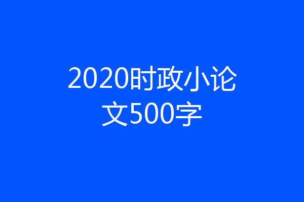 2020时政小论文500字