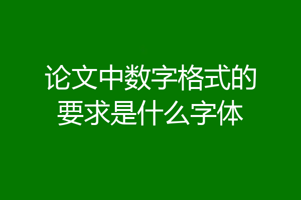 论文中数字格式的要求是什么字体