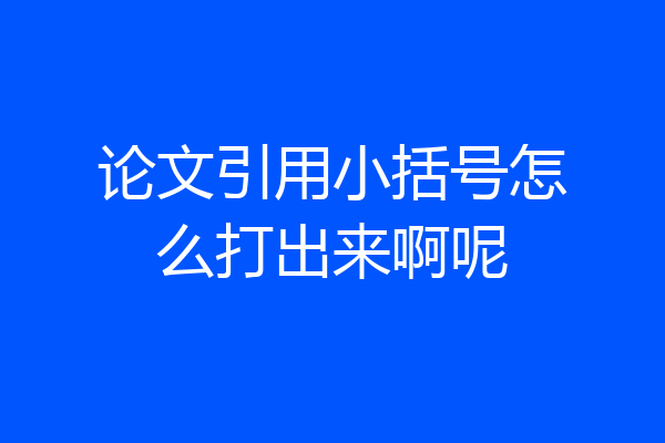 论文引用小括号怎么打出来啊呢