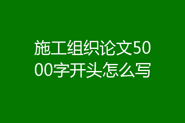 施工组织论文5000字开头怎么写