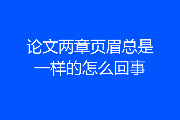 论文两章页眉总是一样的怎么回事