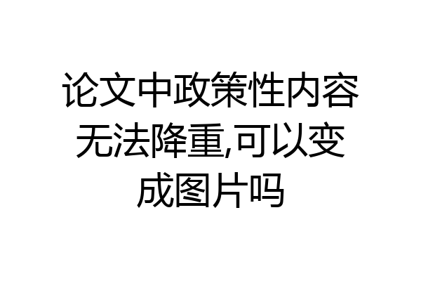 论文中政策性内容无法降重,可以变成图片吗