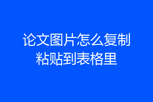 论文图片怎么复制粘贴到表格里