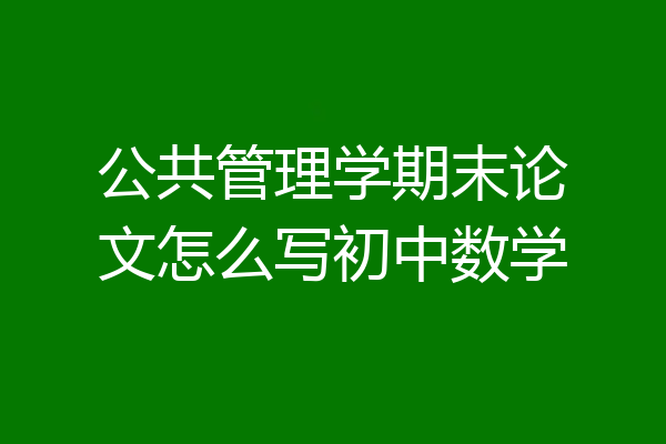 公共管理学期末论文怎么写初中数学