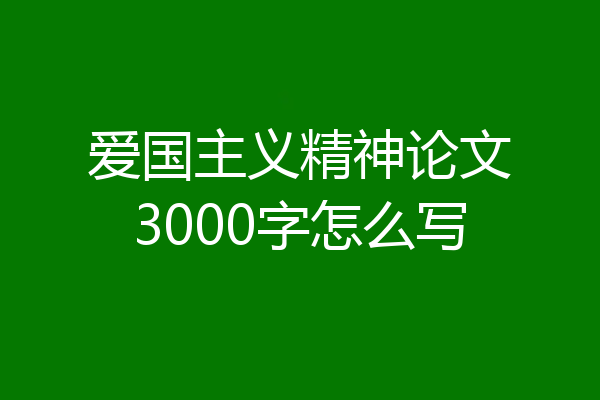 爱国主义精神论文3000字怎么写