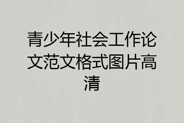 青少年社会工作论文范文格式图片高清