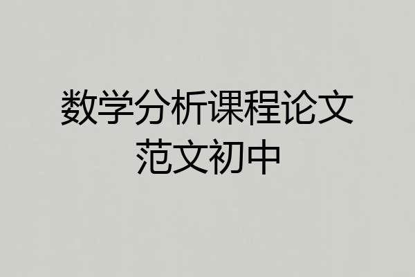 数学分析课程论文范文初中