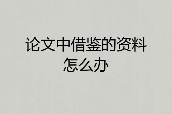 论文中借鉴的资料怎么办