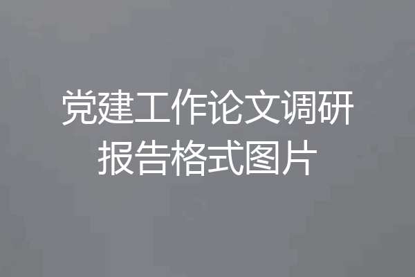党建工作论文调研报告格式图片