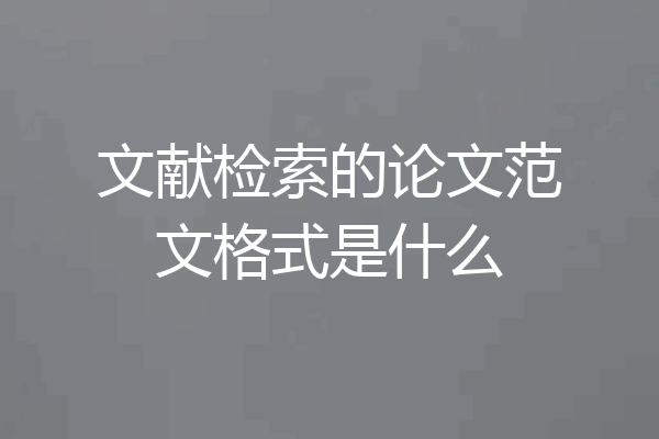 文献检索的论文范文格式是什么