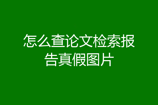 怎么查论文检索报告真假图片