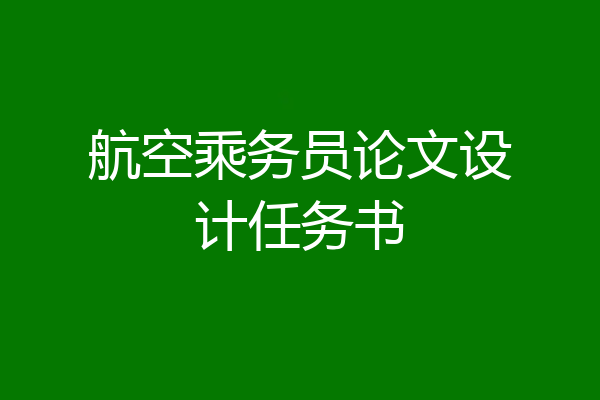 航空乘务员论文设计任务书
