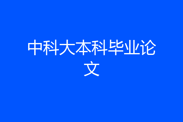 中科大本科毕业论文