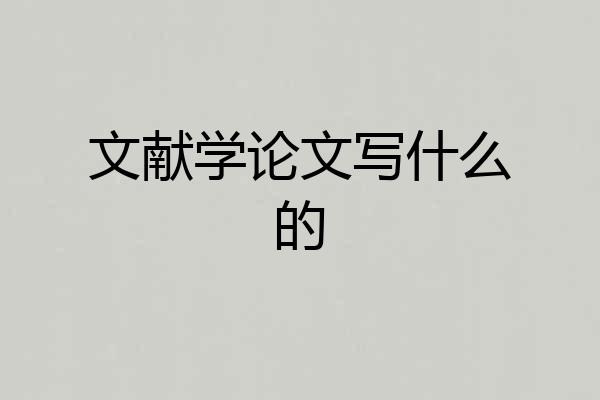 文献学论文写什么的