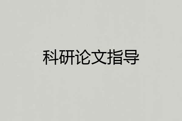 科研论文指导