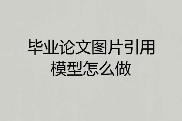 毕业论文图片引用模型怎么做