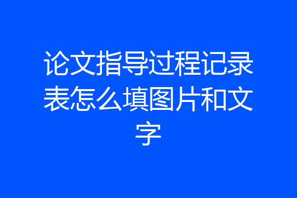 论文指导过程记录表怎么填图片和文字