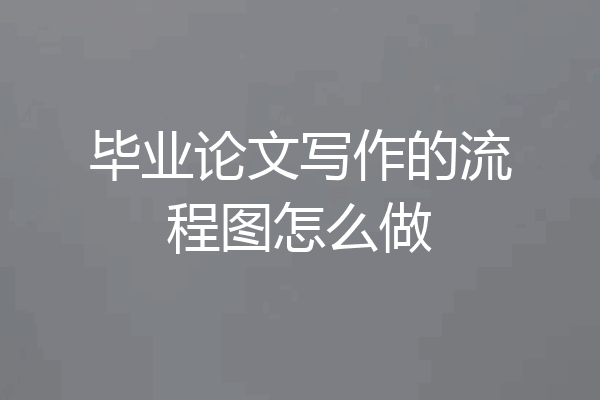 毕业论文写作的流程图怎么做