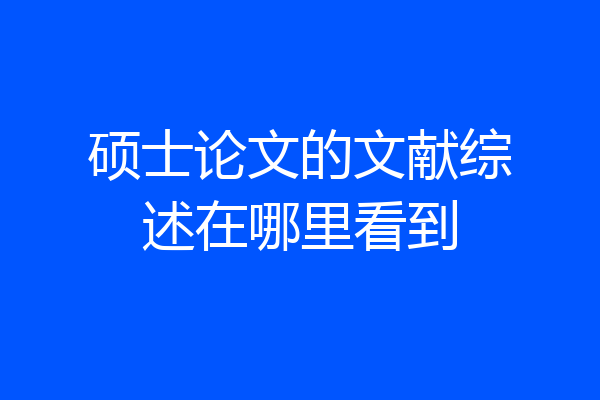 硕士论文的文献综述在哪里看到
