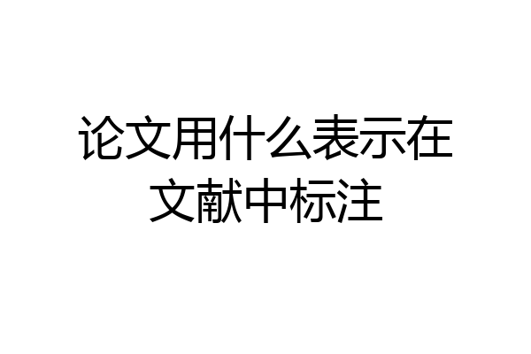 论文用什么表示在文献中标注