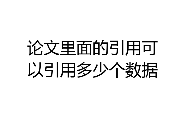 论文里面的引用可以引用多少个数据