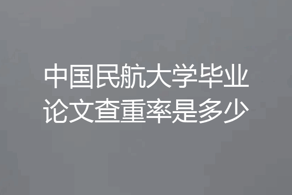 中国民航大学毕业论文查重率是多少