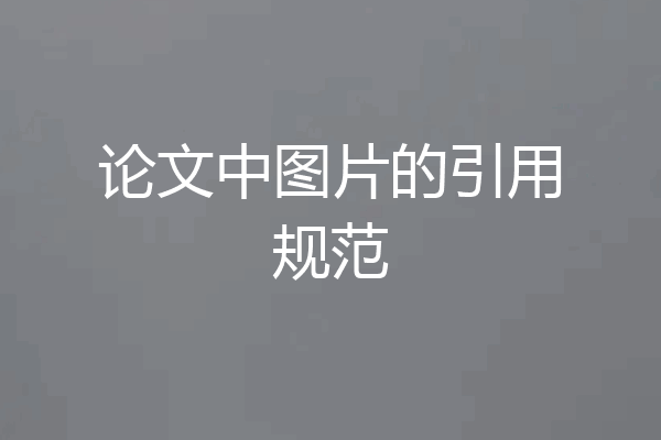 论文中图片的引用规范