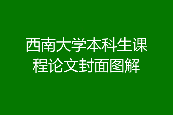 西南大学本科生课程论文封面图解